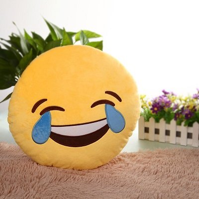 cute Plush Toy Sofa Decorations Soft Emoji Cushion Smiley Emoticon Yellow Round Cushion Pillow Stuffed Plush Toy Doll
