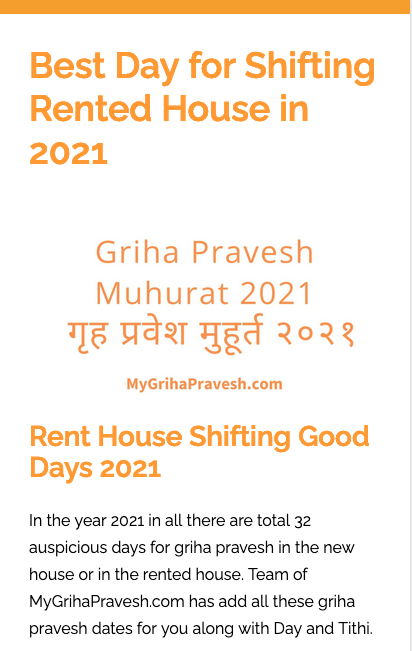 Griha Pravhesh Muhurat for Rented House in 2021